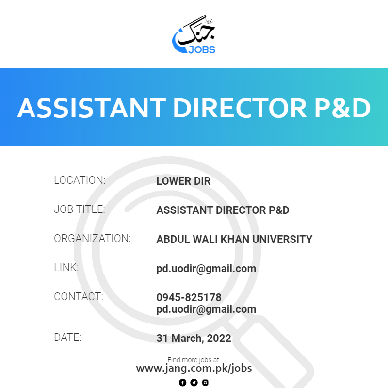 Assistant Director P&D