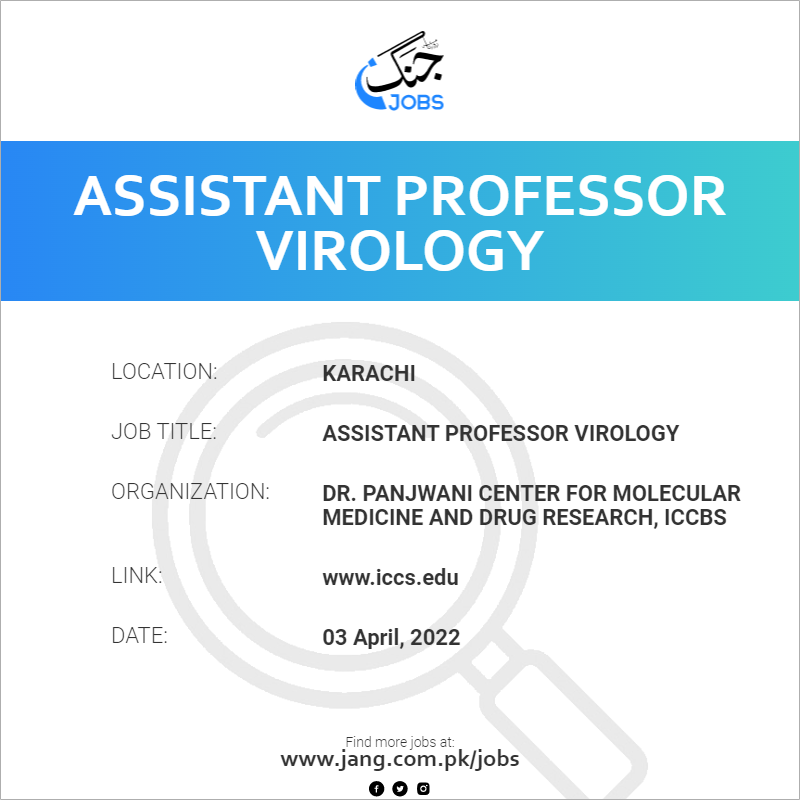 Assistant Professor Virology