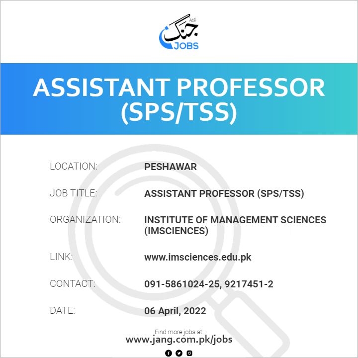 Assistant Professor (SPS/TSS)