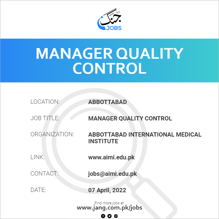 Manager Quality Control
