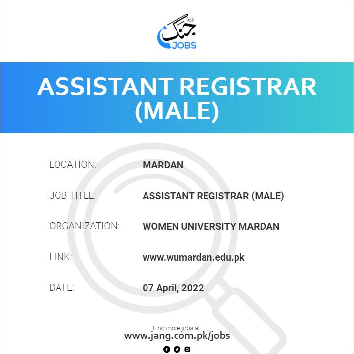 Assistant Registrar (Male)