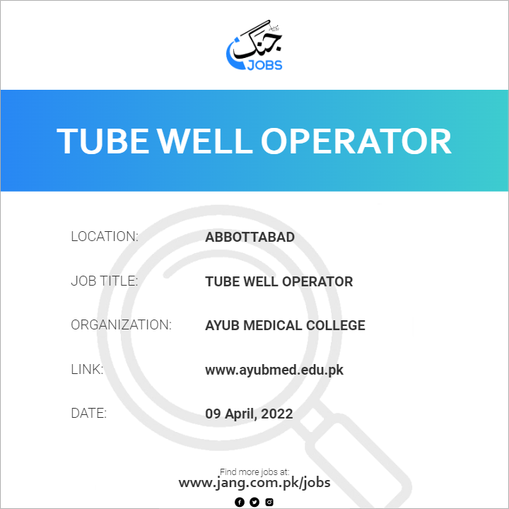 Tube Well Operator