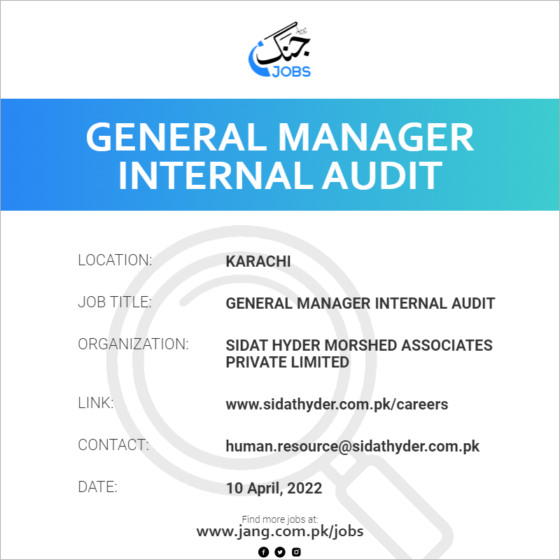 General Manager Internal Audit