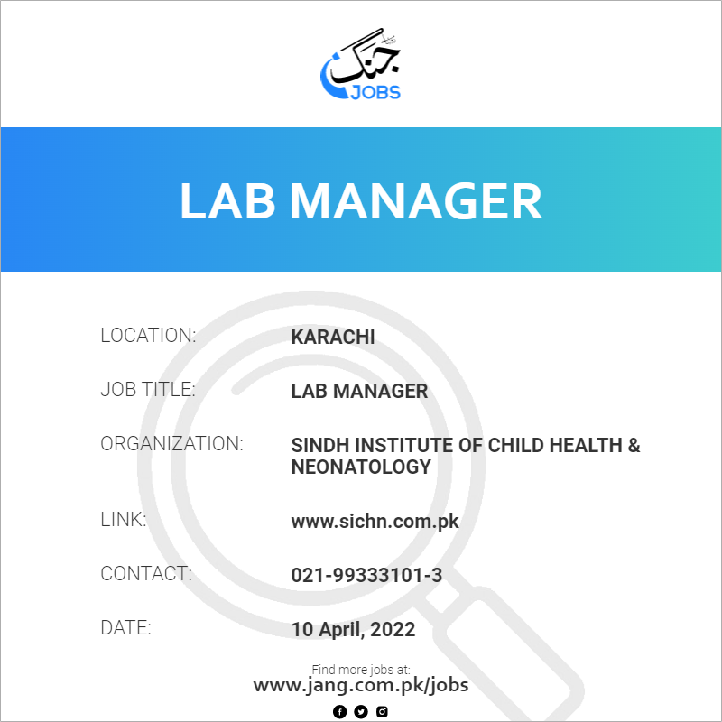 Lab Manager Job Role