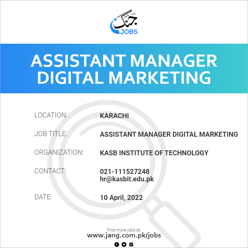 Assistant Manager Digital Marketing