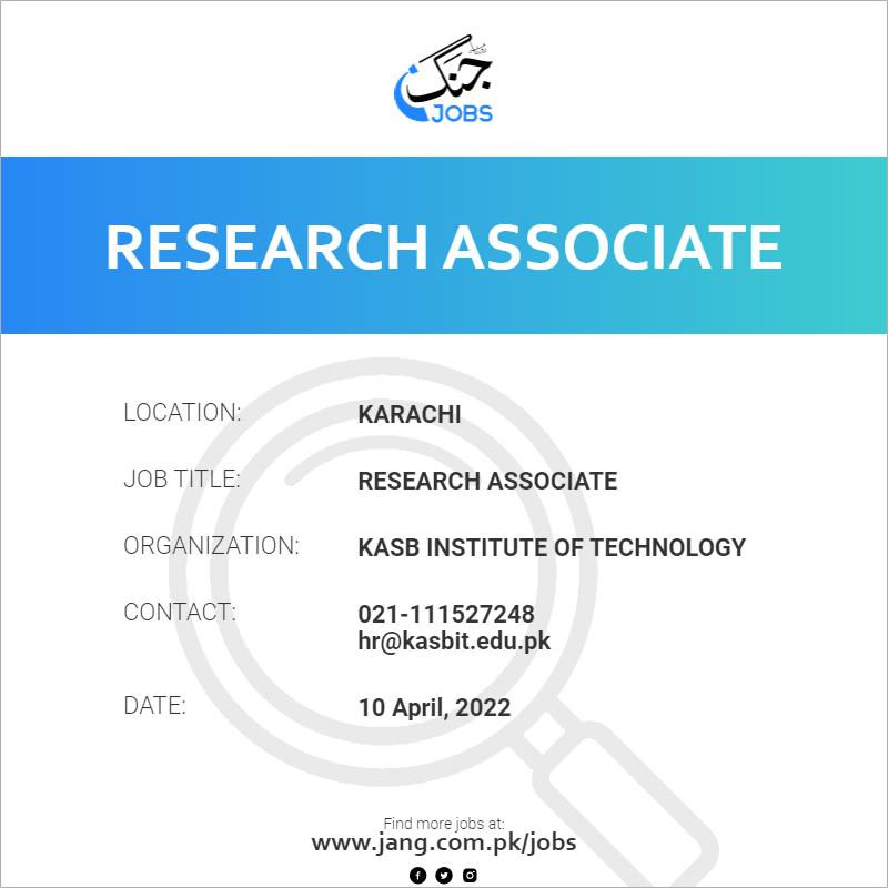 research-associate-job-kasb-institute-of-technology-jobs-in-karachi