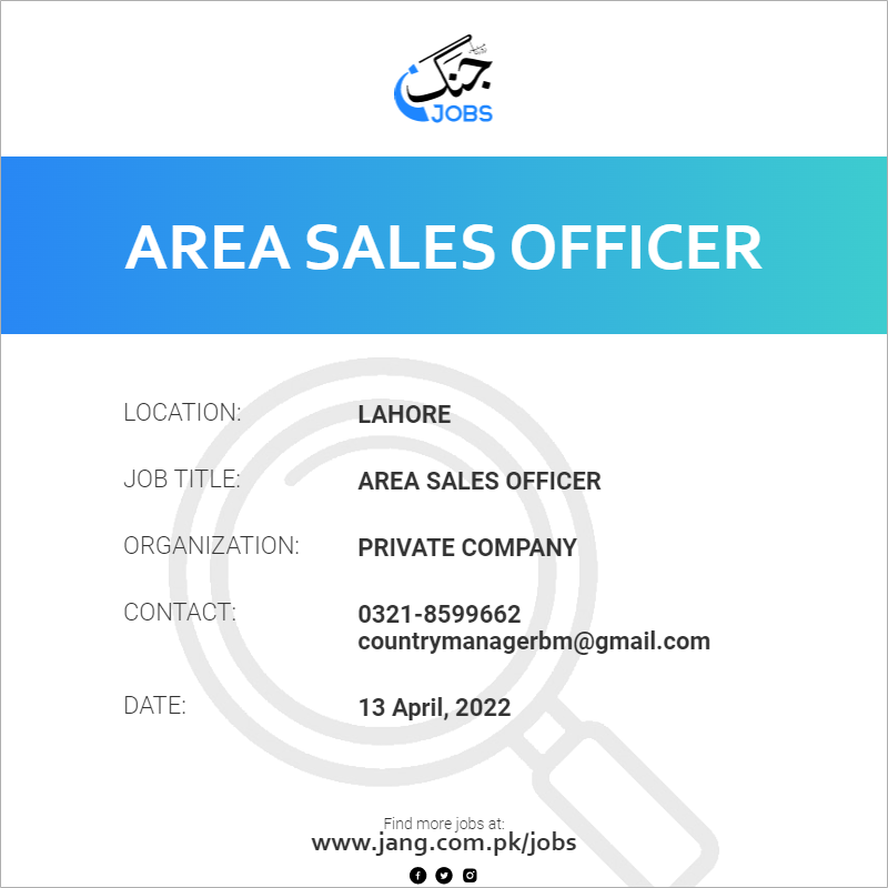 area-sales-officer-job-private-company-jobs-in-lahore-40793