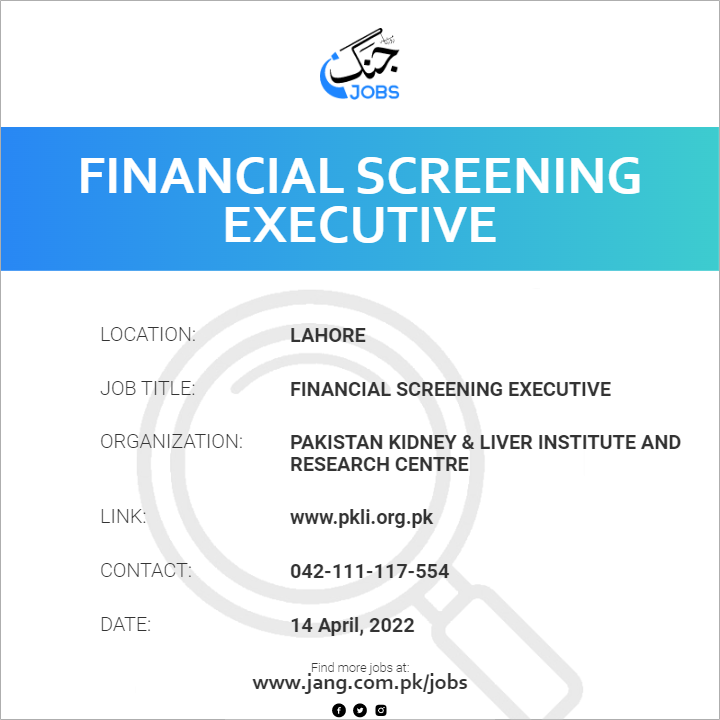 Financial Screening Executive