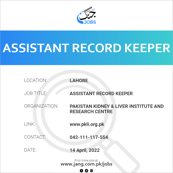 Assistant Record Keeper