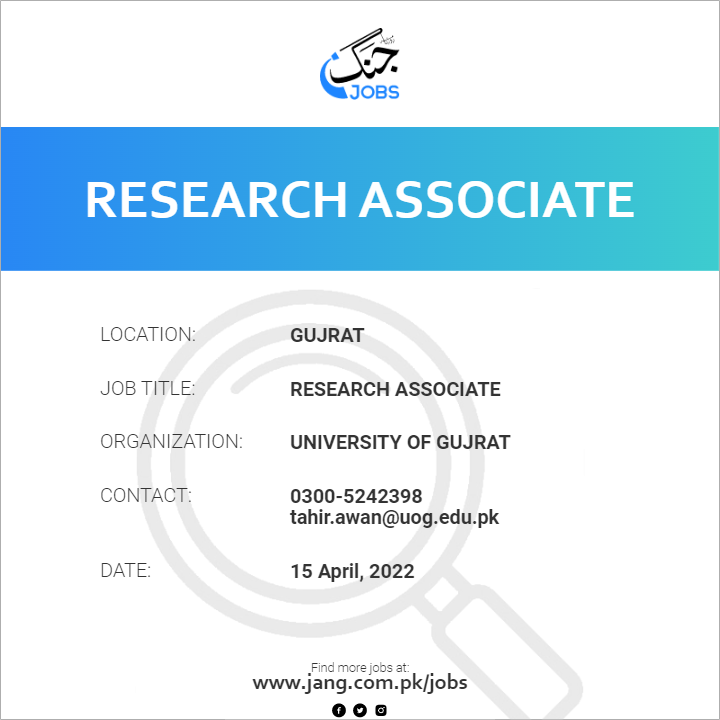 research associate jobs in india