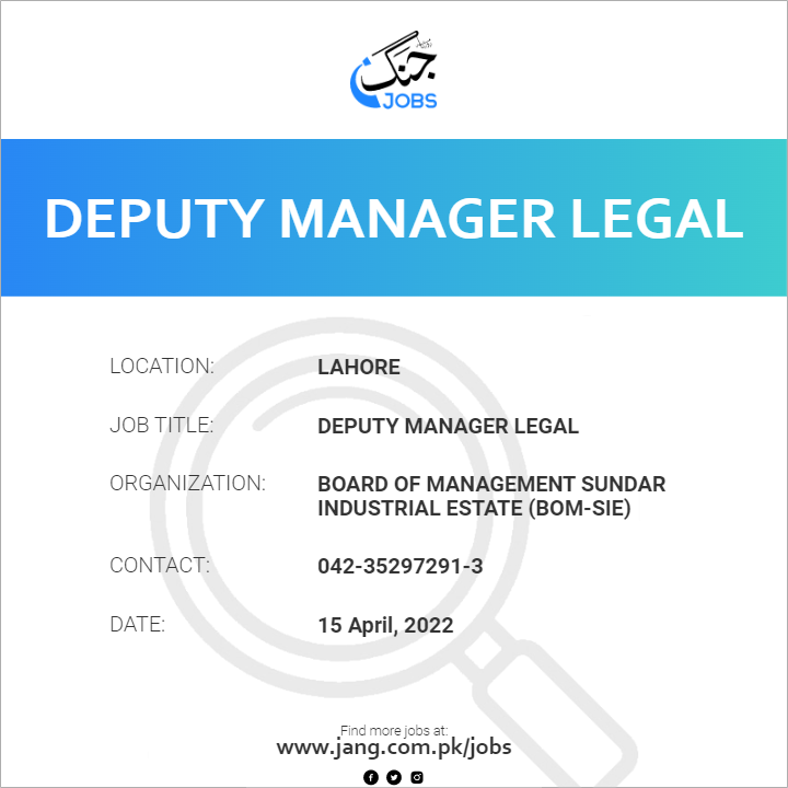 Deputy Manager Legal