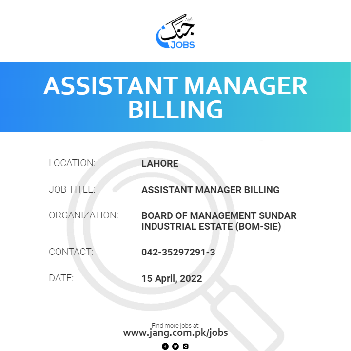 Assistant Manager Billing