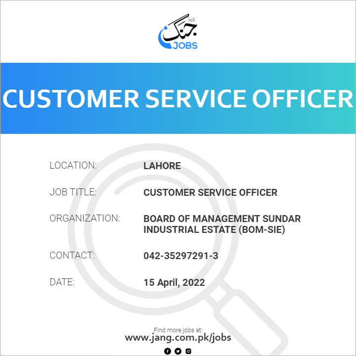 customer-service-officer-job-board-of-management-sundar-industrial