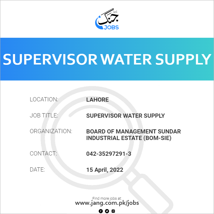 Supervisor Water Supply