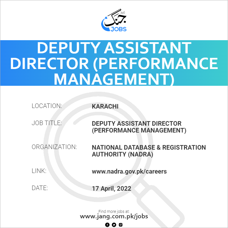 Deputy Assistant Director (Performance Management)