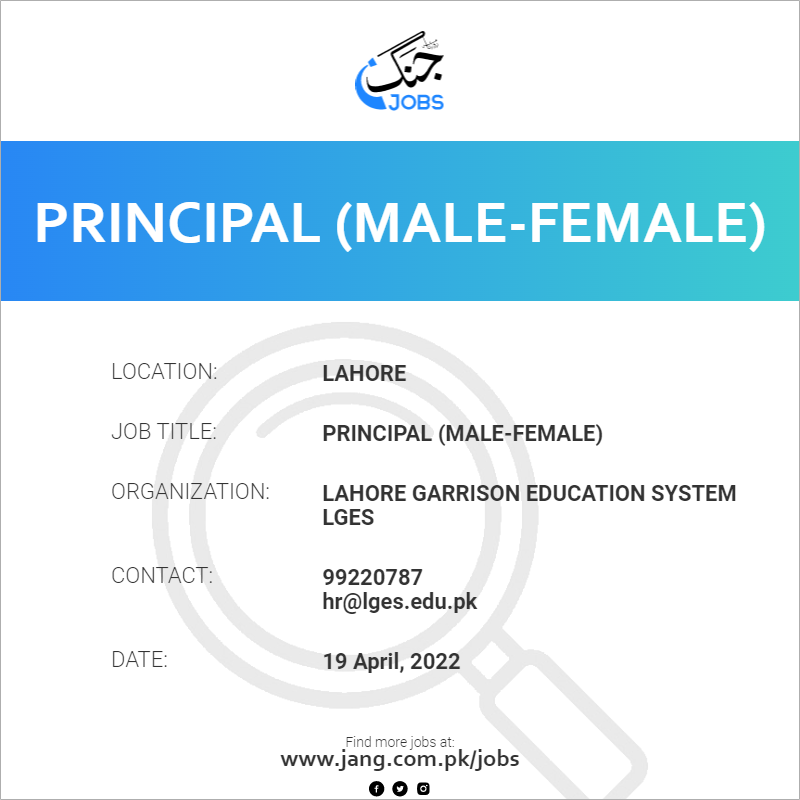 Principal (Male-Female)