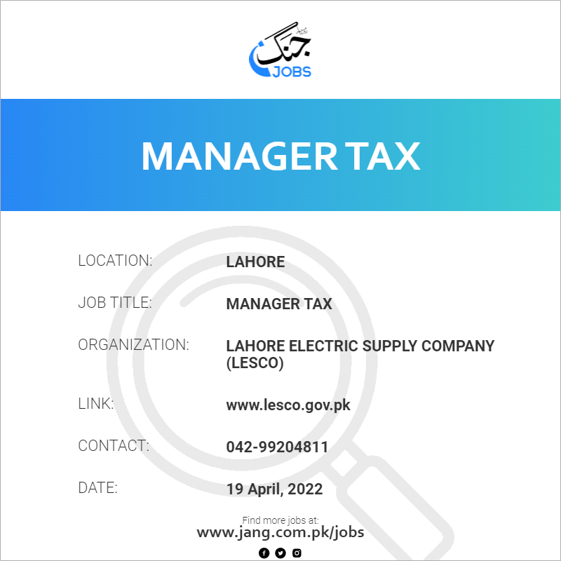 Manager Tax