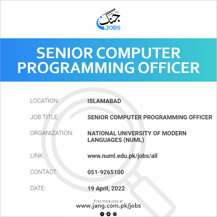 Senior Computer Programming Officer