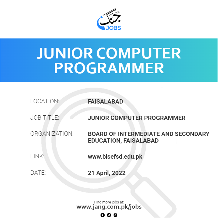 Junior Computer Programmer