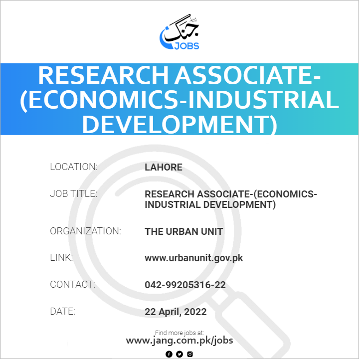 research associate jobs economics