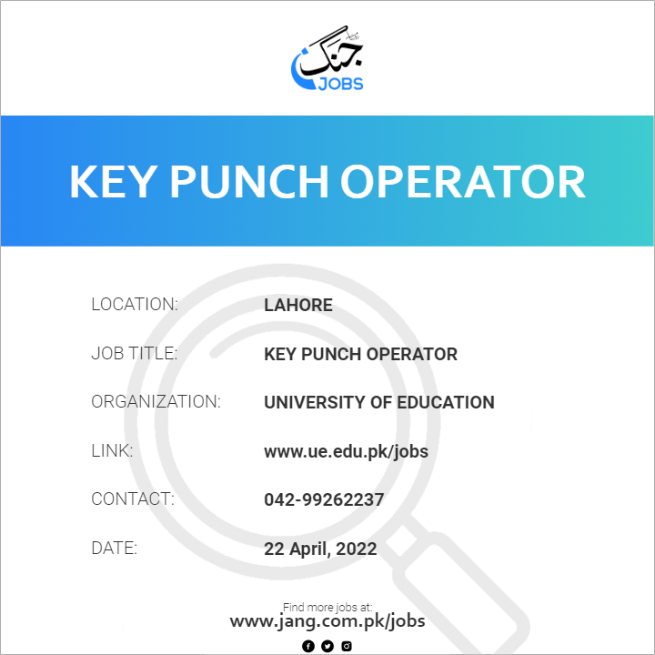 Key Punch Operator