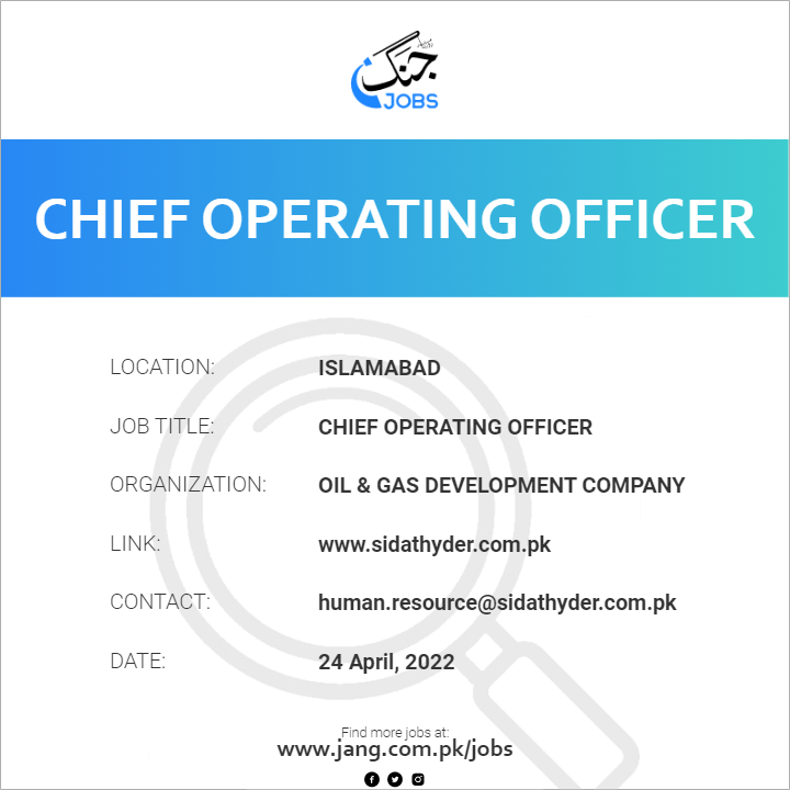 Chief Operating Officer Job Oil Gas Development Company Jobs In 