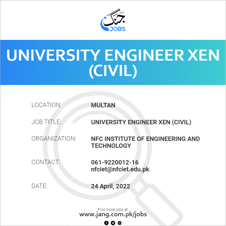 University Engineer XEN (Civil)