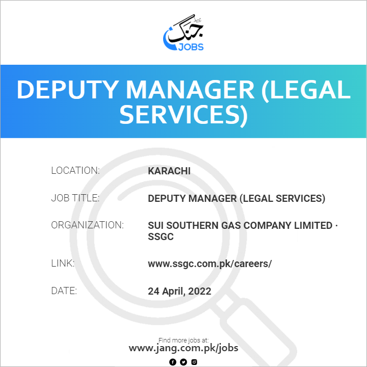 Deputy Manager (Legal Services)