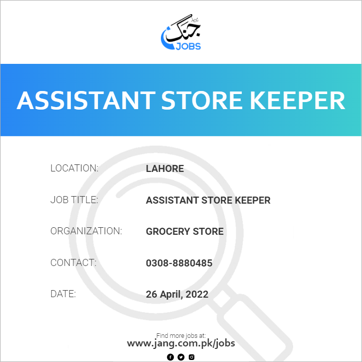 Assistant Store Keeper