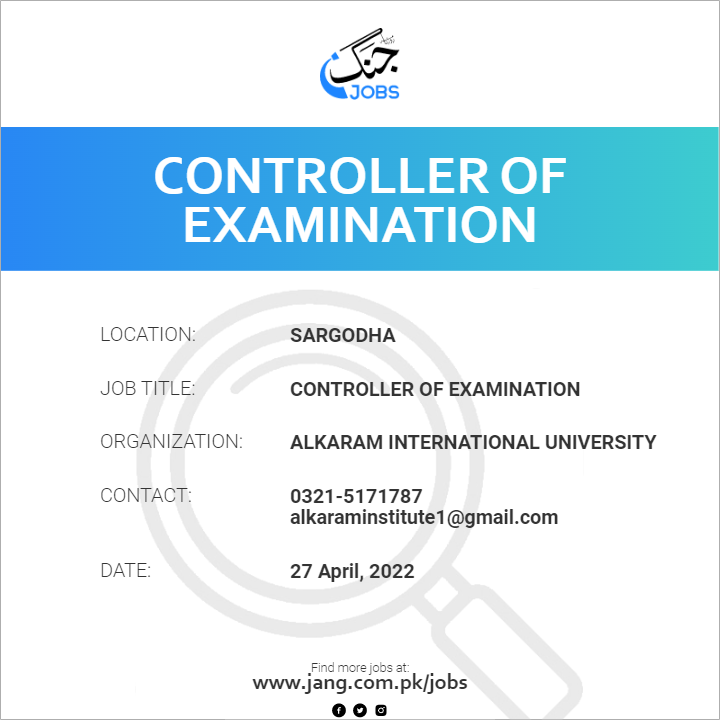 Controller Of Examination