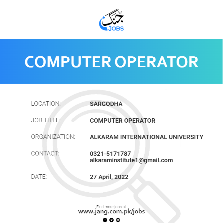 Computer Operator