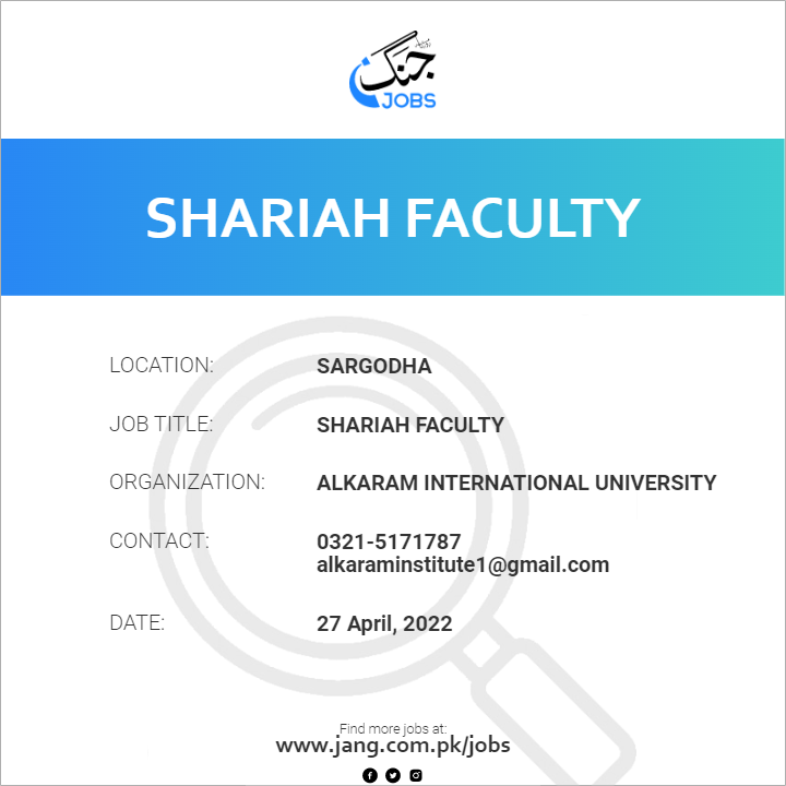 Shariah Faculty