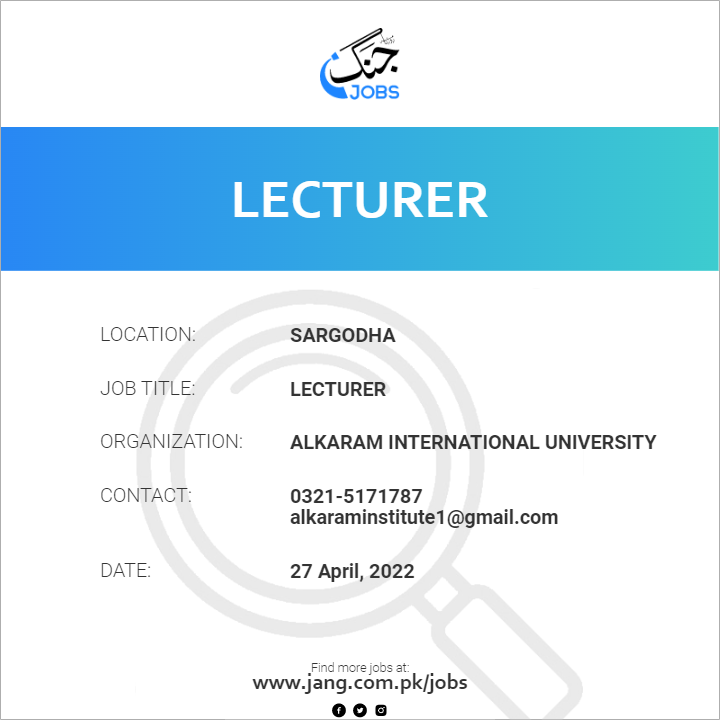 Lecturer