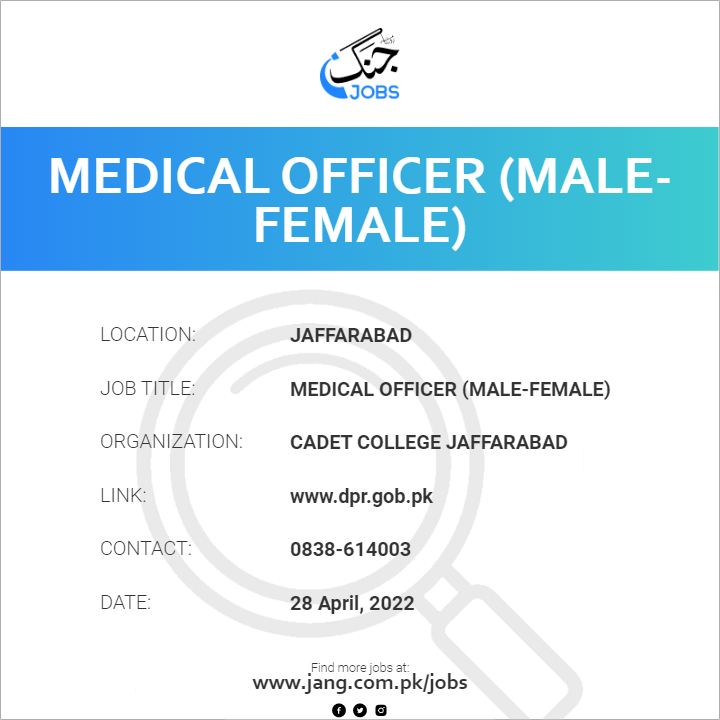 Medical Officer (Male-Female)