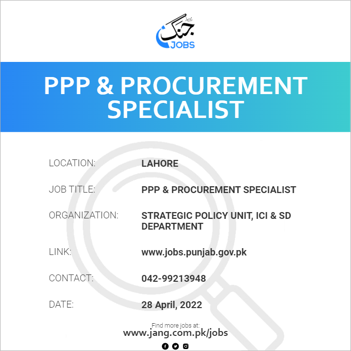 PPP & Procurement Specialist