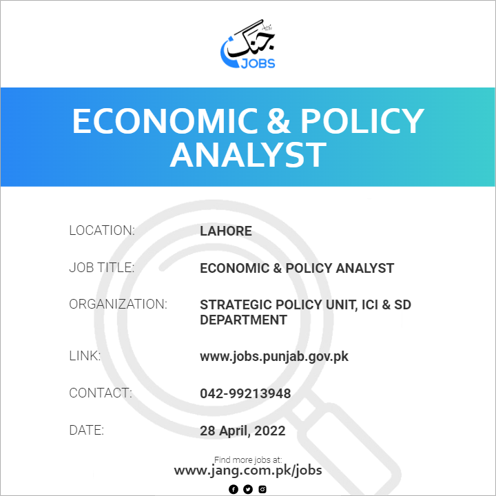 Economic & Policy Analyst