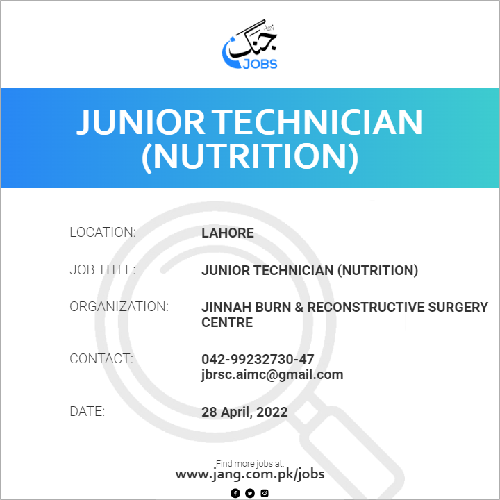 Junior Technician (Nutrition)