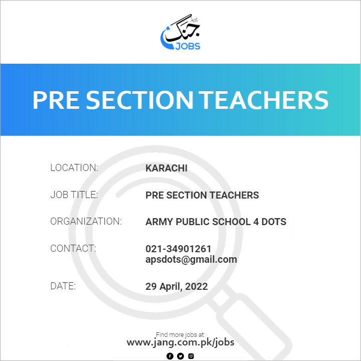 Pre Section Teachers