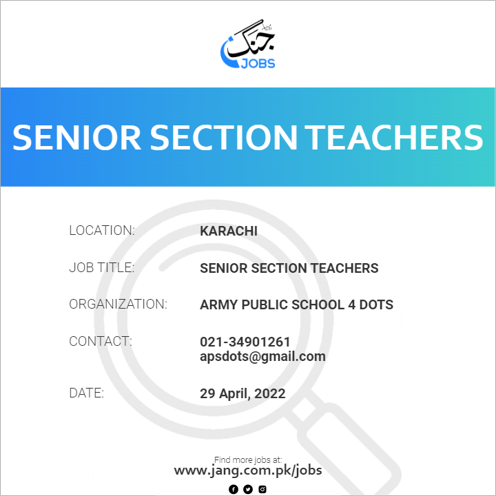 Senior Section Teachers