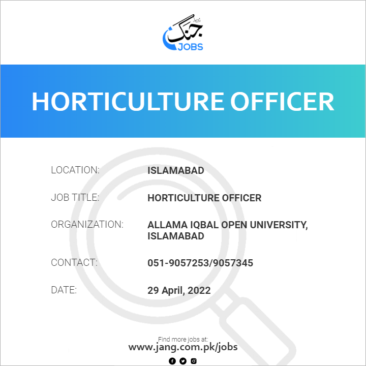 Horticulture Officer