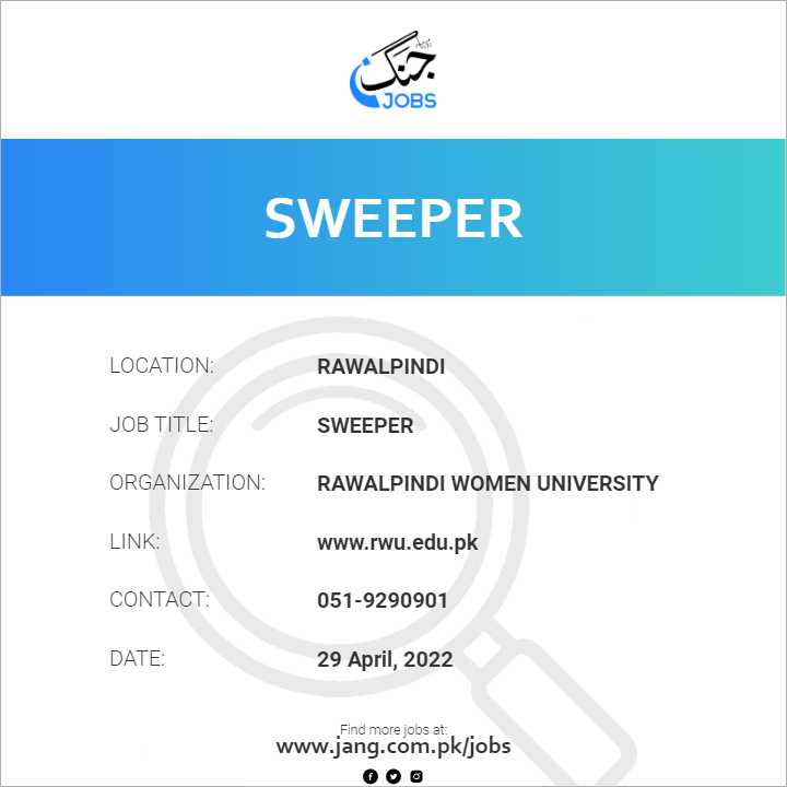 Sweeper Job Rawalpindi Women University Jobs in Rawalpindi 42145