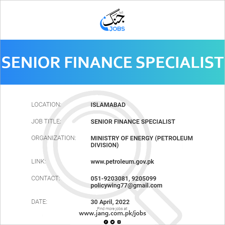 Senior Finance Specialist