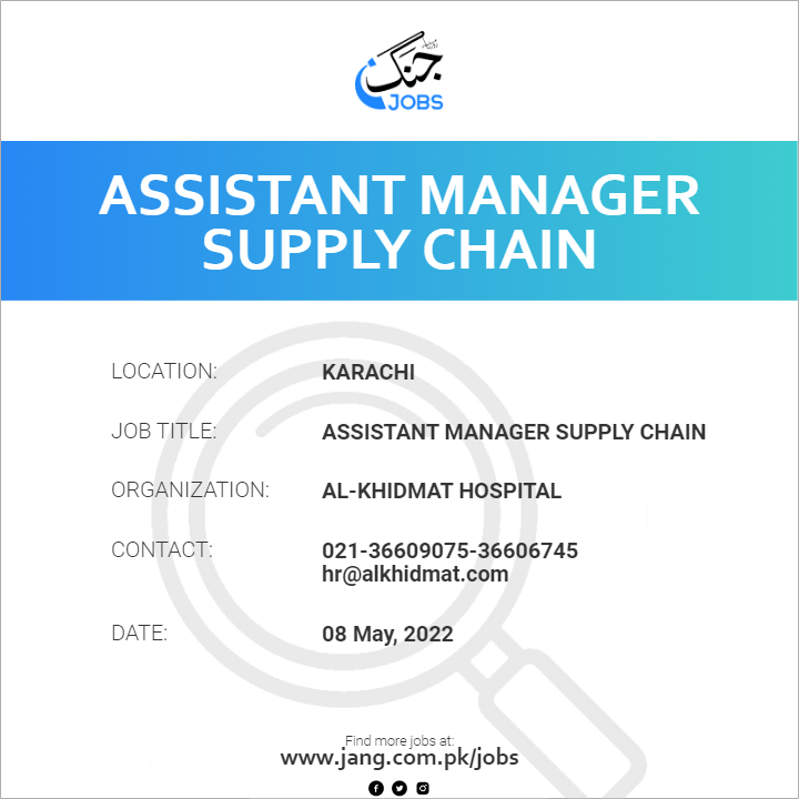Assistant Manager Supply Chain