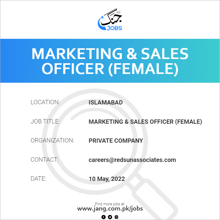 Marketing & Sales Officer (Female)