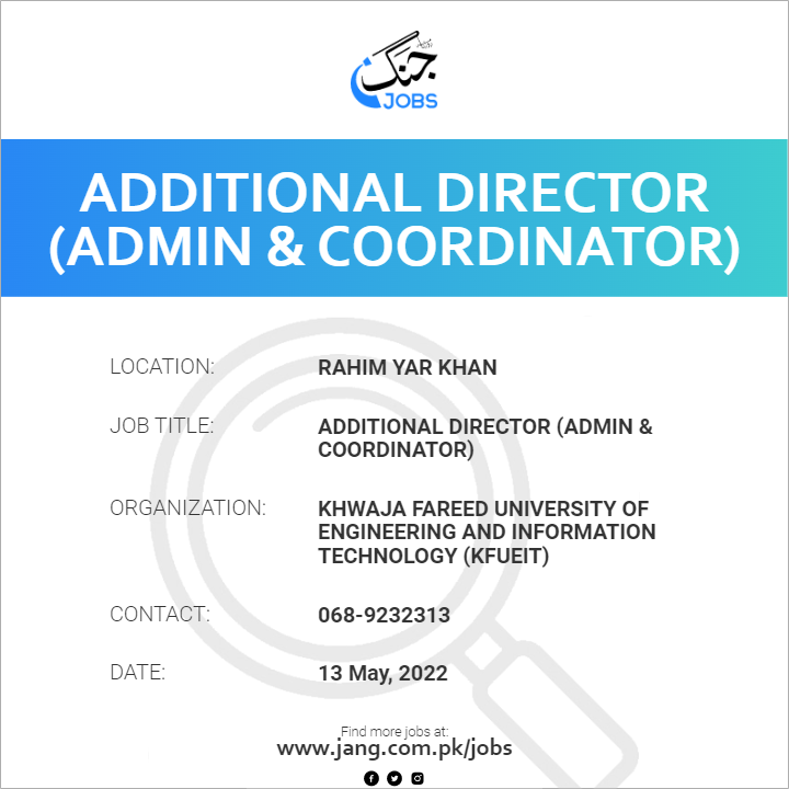 Additional Director (Admin & Coordinator)