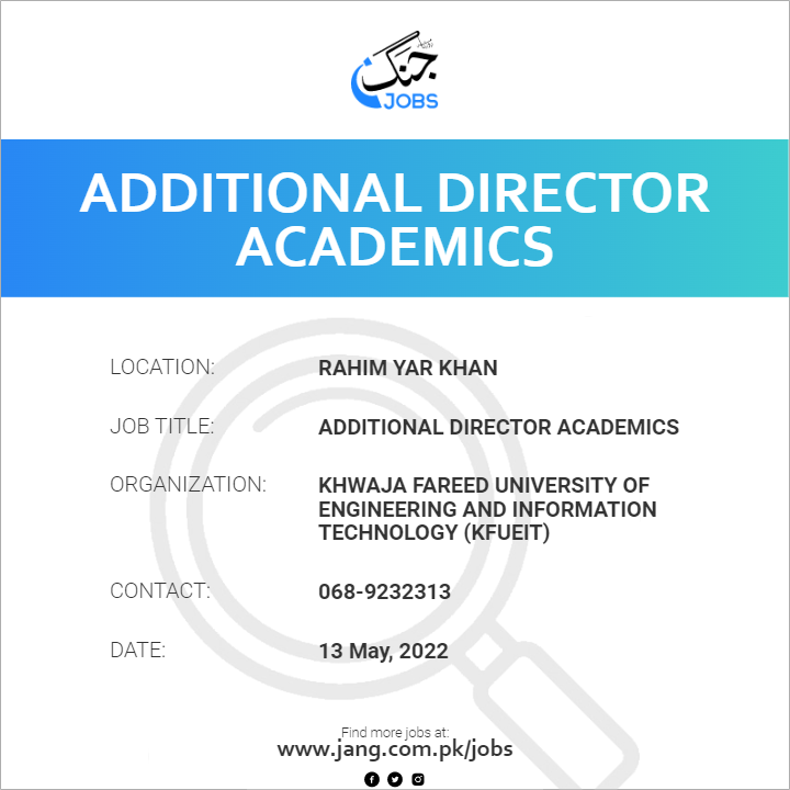 Additional Director Academics