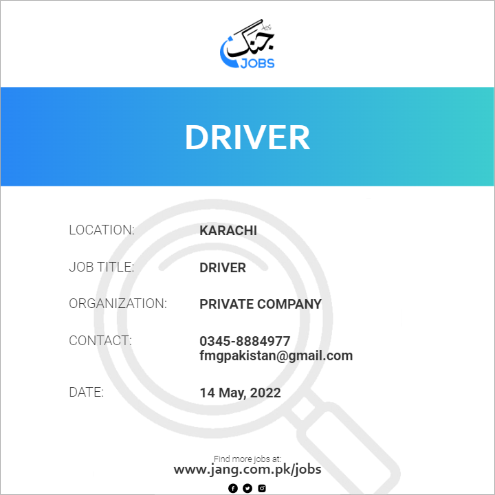 driver-job-private-company-jobs-in-karachi-42966