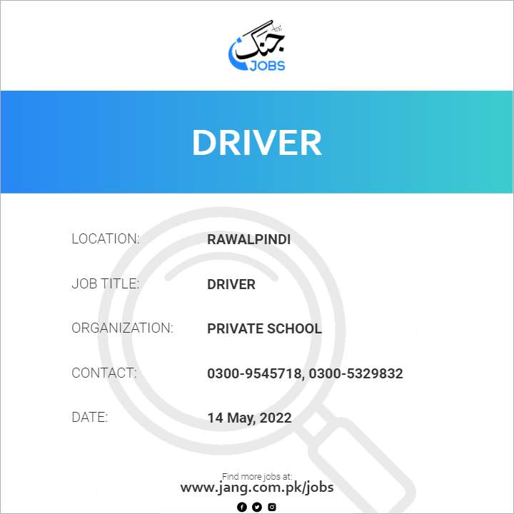 driver-job-private-school-jobs-in-rawalpindi-43018