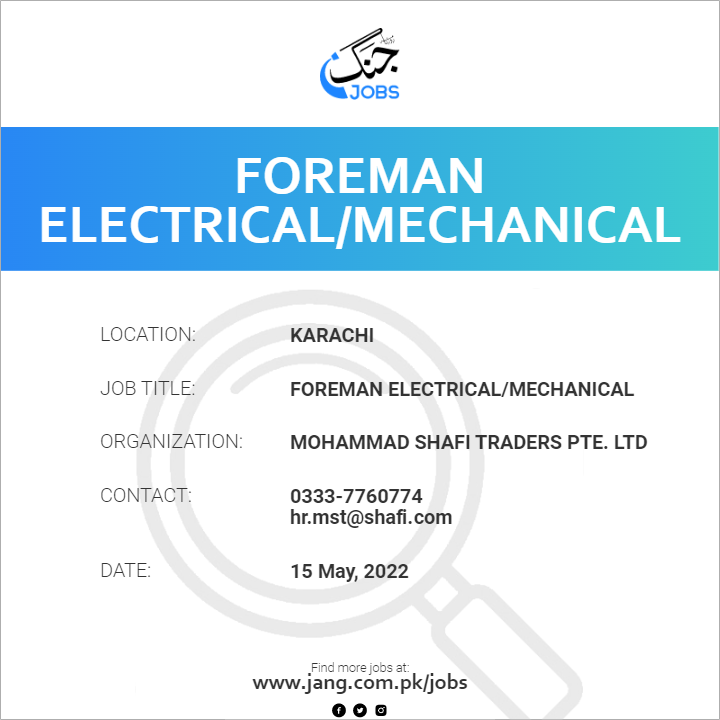 Foreman Electrical/Mechanical