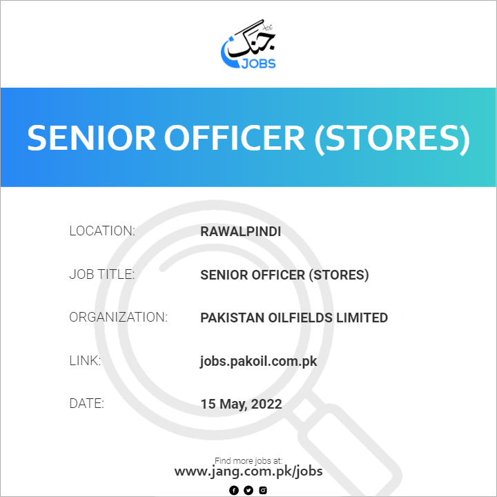 Senior Officer (Stores)